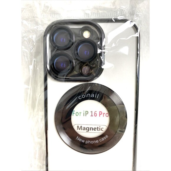 Phone Case For iPhone 16 Pro Cover Clear Black Magnetic - Picture 5 of 10